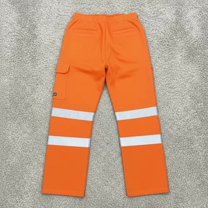 Men's High Visibility Work <b>Pants</b> With Multiple Pockets Reflective Stripes Breathable Canvas Material <b>Summer</b> Wear - Product Image 4