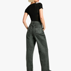 OEM Manufacturer of Denim Jeans Pant for Women Custom Made Logo and Design High Quality Women's Denim Jeans Pants - Product Image 3