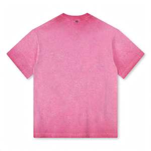 T-shirts décontractés à manches courtes pour hommes, coupe ample, couleur unie, délavé à l'acide, en jersey 100% coton 260g, séchage rapide, respirant, été - Product Image 3
