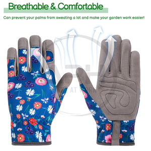 Gants de jardinage personnalisés à motifs floraux, respirants, avec paume renforcée, pour travaux de plantation en extérieur - Product Image 3