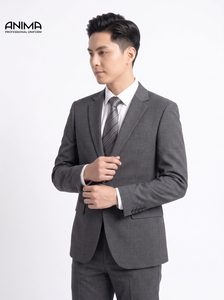 Costume d'affaires gris premium pour homme, résistant aux plis, élégant, ensemble blazer et pantalon pour le bureau - Product Image 3