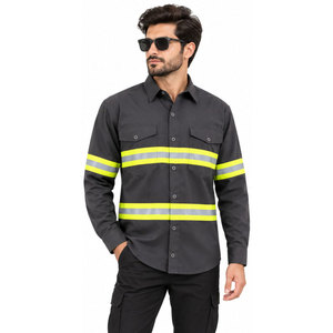 Camiseta Polo de Seguridad Reflectante de Alta Visibilidad, Camisetas Polo de Trabajo de Alta Visibilidad para Hombre en Venta al por Mayor con Rayas Amarillas - Product Image 2