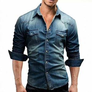 Nueva Camisa Chaqueta Vaquera Vintage para Hombre, Estilo Europeo y Americano, 100% Algodón Ecológico - Product Image 6