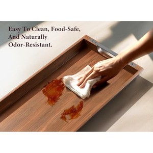 ถาดเสิร์ฟไม้กระถินพร้อมหูจับ |   เครื่องครัวทำมือขายส่ง - Product Image 6