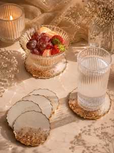Artistic Square Resin&Wood <b>Drink</b> <b>Coasters</b> Handmade Epoxy Table Mats Premium Decorative Cup Holders Heat Resistant Waterproof - Product Image 4