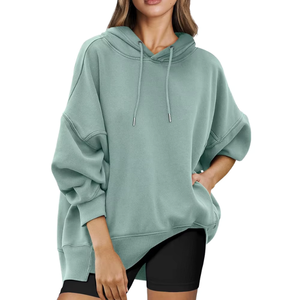 Sudadera con Capucha Extra Grande para Mujer, Diseño Asimétrico, Tejido de Algodón, Manga Larga, Hombros Caídos, Transpirable, para Otoño - Product Image 1