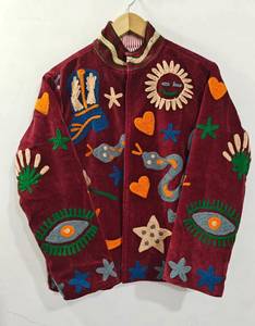 Assorted Mix Color <b>Velvet</b> Suzani Quilted <b>Jacket</b> with Embroidery Breathable Cotton Vintage Design Unisex Indian Style - Product Image 6