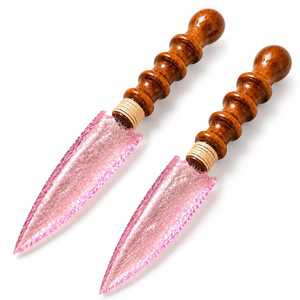 Décoration de poignard en cristal rose fait main avec manche en bois, objet de collection fantastique, cadeau, ornement - Product Image 3