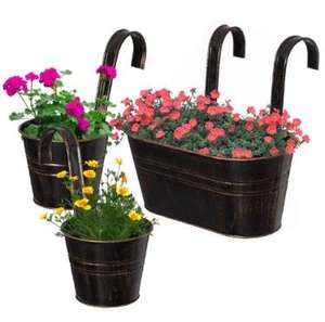 Maceta Rústica Galvanizada Hecha a Mano con Estilo Industrial, Perfecta para Jardinería de Flores de Temporada, Maceta para Hogar de Lujo - Product Image 5