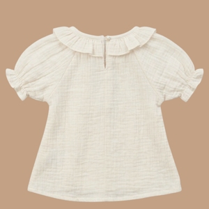 <b>Cot</b> & Candy Solid Organic Muslin Frill Top with Shorts Palm Breezy Collection for Summer - Product Image 3