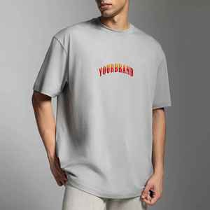 Camiseta Holgada de Alta Calidad 100% Algodón para Hombre, con Logotipo Personalizado Impreso Digitalmente, Ligera, Transpirable, Estilo Hip Hop - Product Image 4