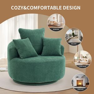 LY 031 GN Poltrona Girevole Singola a Compressione in Spugna e Filato di Crochet per Soggiorno - Product Image 4
