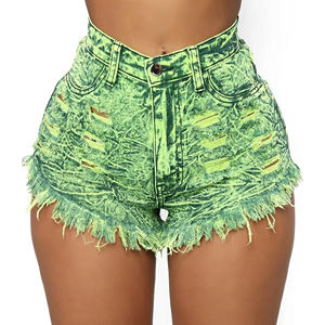 Shorts Vaqueros Vintage Lavados al por Mayor para Mujer, Jeans Desgastados y Rotos, Shorts de Mezclilla para Mujer - Product Image 3