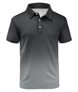 Polo à manches courtes pour homme, couleur dégradée, coupe décontractée, respirant, en polyester tricoté - Product Image 3