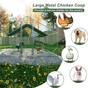 Corral Grande Impermeable de Alambre Galvanizado para Aves de Corral, Gallinas y Pollos; Corral Metálico para Conejos y Patos - Product Image 3