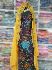 Nueva llegada de las mujeres de terciopelo nupcial somalí Maqbal Dirac vestido lujoso diseño de sarga de Jacquard respetuoso con el medio ambiente trabajo hecho a mano para la boda - Product Image 6