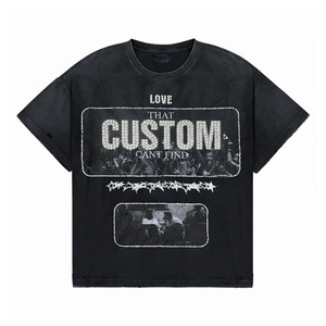 Camiseta de Algodón 100% para Hombre con Pedrería, Estilo Boxy, Lavado Ácido Desgastado, Personalizada y de Alto Gramaje - Product Image 3