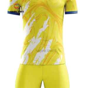 Soccer Uniforms Fully Sublimated Breathable Mesh Football Customize Solid <b>Colour</b> Soccer Jersey Uniform <b>Set</b> - Product Image 3
