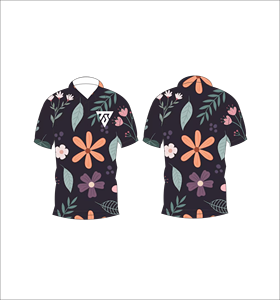 เสื้อโปโลพิมพ์ลายดอกไม้สีเข้มสำหรับผู้ชายฤดูร้อนแขนสั้นลำลองคอปกติดกระดุมเสื้อยืดน้ำหนักเบาระบายอากาศได้ - Product Image 3