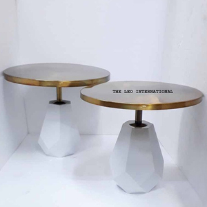 Mesa de Centro Portátil Premium Blanca con Base de Exhibición, Mueble Moderno para el Hogar, Mesa Redonda para Té, Diseño Sencillo y Elegante - Product Image 1