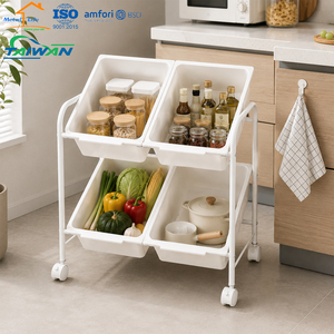 4 Drawer Rolling Storage Organizer Cart <b>Toy</b> <b>Trolley</b> for Kids Nursery Kindergarten Made in Taiwan - Product Image 1