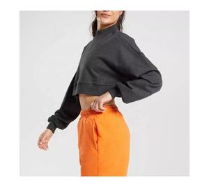 Pull à capuche à manches longues pour femme, haut court de sport imprimé, vente en gros - Product Image 4