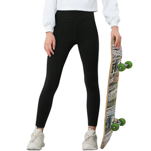 <b>Fleece</b> <b>Lined</b> Knitted <b>Leggings</b> Kids <b>Girls</b> 100% Cotton Warm Breathable Quick Dry Eco Friendly Wholesale OEM Service EVERGREEN - Product Image 3