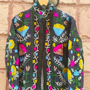 Ethnic Winter Hand Block Print Short Solid Cotton Breathable Sarong Jacket Vintage Casual Vacation Beach Wear <b>Dress</b> Women Girls - Product Image 1