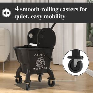 Carrello per la Pulizia con Secchio e Mop Integrati - Product Image 5