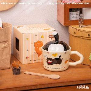 Nouvelle conception, ensemble cadeau de 330 ml, tasse en céramique mignonne en forme de queue de chat avec couvercle pour un usage domestique - Product Image 5