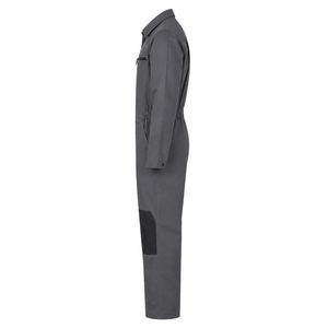 Combinaison industrielle pour homme en sergé épais gris anthracite, avec col pointu, fermetures éclair horizontales sur la poitrine et poches renforcées - Product Image 2