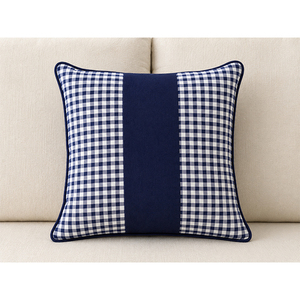 Cotton <b>cushion</b> <b>cover</b> blue Buffalo Check <b>Cushion</b> <b>Cover</b> Geometric Throw Pillow <b>Cover</b> with Piping Washable Polyester for Home - Product Image 1