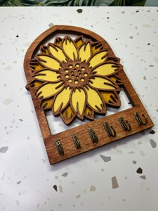 Elegant Sunflower Theme Wall Key <b>Hook</b> Perfect For Bedroom Personal Key And Items <b>Kitchen</b> Wall For Aprons Light Tools Or Key - Product Image 2