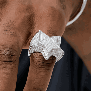 Moissanite Heavy Duty King <b>Ring</b> Silver Plated 0.5 Carat Luxury Prong Setting - Product Image 3