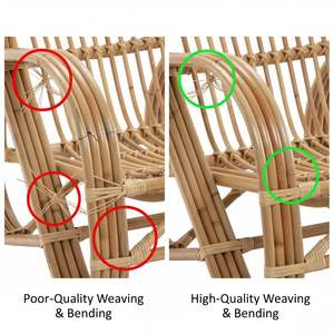 Outdoor Rattan <b>Dining</b> Chairs Natural Handwoven Eco-Friendly Patio Furniture <b>Set</b> Weather Resistant Garden Balcony Living Room Use - Product Image 3