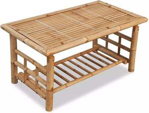 Modern Bamboo Rectangular Coffee <b>Table</b> Sturdy <b>Low</b> <b>Table</b> Natural Wood Finish For Balcony <b>Garden</b> Yard Decor - Product Image 3