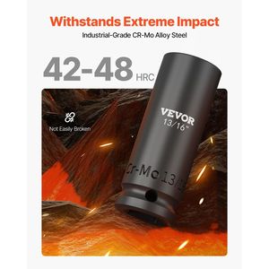 ชุดบล็อกหกเหลี่ยม 43 ชิ้น ขนาด 1/2 นิ้ว แบบลึกและแบบตื้น SAE 3/8 นิ้ว 1-1/2 นิ้ว ผลิตจากเหล็กอัลลอย Cr-Mo สำหรับซ่อมรถยนต์ - Product Image 2