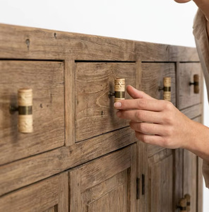 Tirador y Pomo de Cajón Moderno Cilíndrico de Madera en Forma de T, Ecológico y Duradero para Cocina, Villa, Hogar y Oficina - Product Image 2