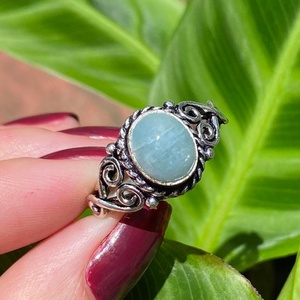 Anillo de Aguamarina Hecho a Mano, Plata de Ley 925, Diseño Caprichoso, Joyería con Gema Azul, Regalo para Mujer, Venta al Por Mayor - Product Image 6