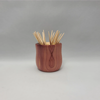 Boîte/Conteneur/Support à cure-dents en bois naturel poli au design antique, ustensile de cuisine et article de table