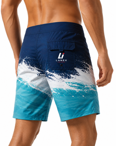 Shorts de bain pour homme personnalisés à séchage rapide, imprimé vagues océaniques, légers, extensibles, pour sports nautiques - Product Image 4