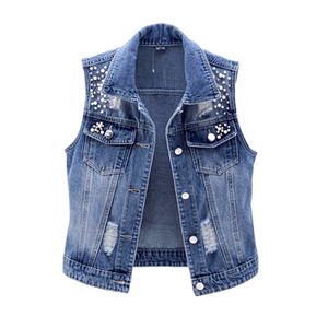 Chaleco vaquero para mujer de Vithas Industry, moderno y a precio razonable, con posibilidad de personalización OEM. - Product Image 4