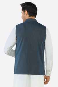 Chaleco de Traje para Hombre, Corte Entallado, Elástico, con Botones Cubiertos, Cuello Mao, Formal, Resistente al Viento, Transpirable, para Verano, Negocios - Product Image 4