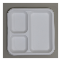 Assiette repas multi-compartiments en bagasse de canne à sucre de qualité supérieure, réutilisable, écologique, biodégradable, compostable et personnalisable