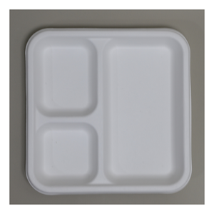 Assiette en bagasse de qualité supérieure, biodégradable, à 3/4/5 compartiments, emballage personnalisé pour l'industrie de la restauration - Product Image 1