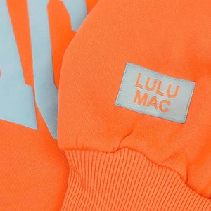 Sudadera Lulu Mac Oversized con Cuello Redondo, 100% Algodón, Estampado de Letras en Azul y Naranja, Unisex, Estilo Verano, 2 Piezas - Product Image 3