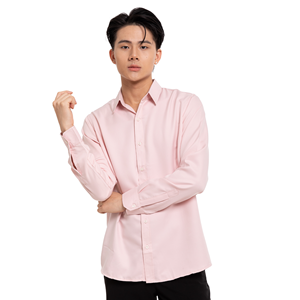 เสื้อเชิ้ตผู้ชายแบบลำลอง ทอผ้าพิมพ์ลายตามสั่ง ย้อมสีพื้น กันยับ ตรวจจับรอยขาดด้วยเข็ม โพลีเอสเตอร์/คอตตอน ODM แขนยาว หลายตำแหน่งสวมใส่ - Product Image 1