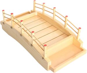 Plateau de service en bois japonais pour sushis, plateau en bambou naturel pour sushis, pour la décoration de table de restaurant, vente en gros - Product Image 4