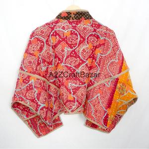 New Style Boho Indian <b>Kantha</b> Handmade Quilted Eco-Friendly Breathable Cotton <b>Jacket</b> Women's Spring Gift - Product Image 6