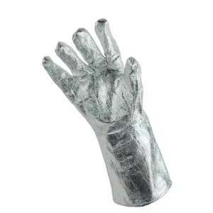 Personal Protective Equipment <b>Fire</b> Proof Aluminized Split Leather Welding Gloves General Purpose Safety Cuff Industrial CE - Product Image 5